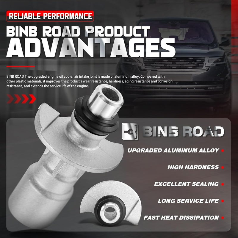 BINB ROAD 1 Set Aluminum Water Pump Oil Cooler Tube Adaptor Kit LR028136 Compatible with Land Rover LR4 Defender Discovery Range Rover Sport - Image 4